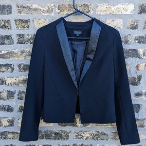 Zara Blazer, Black with Patterned Collar